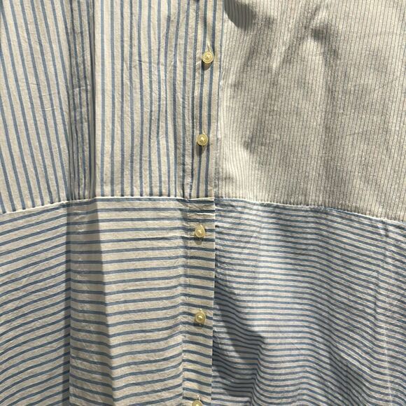 Loft Blue & White Striped Button Down, Size Medium - Picture 2 of 7